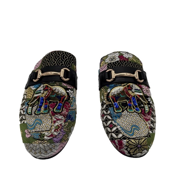 Steve Madden Kandi Slip-On Mule Elephant Tapestry Embellished Floral Beaded, 9.5 - Picture 5 of 16